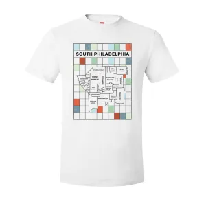 South Philly Map T-Shirt | South Philadelphia Map White Tee Shirt